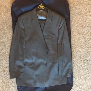 S. Cohen 46R Suit gray sharkskin flat front pants